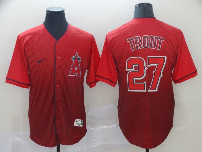 Men Los Angeles Angels #27 Trout Red Nike Fade MLB Jersey->los angeles angels->MLB Jersey